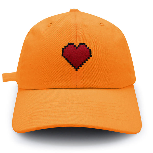 Pixel Heart Dad Hat Embroidered Baseball Cap