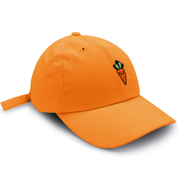 Smiling Carrot Dad Hat Embroidered Baseball Cap Vegetable Vegan