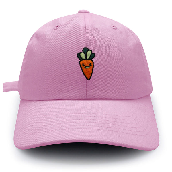 Smiling Carrot Dad Hat Embroidered Baseball Cap Vegetable Vegan