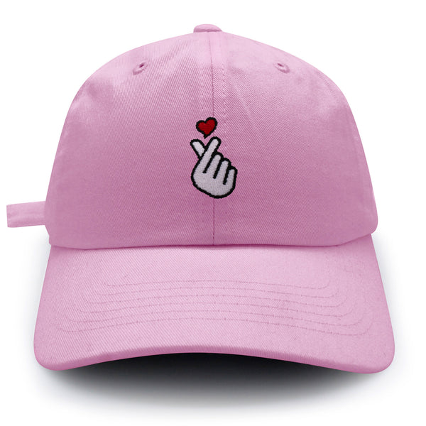 Korean Heart Finger Dad Hat Embroidered Baseball Cap Korea Sign