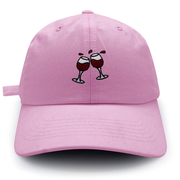 Two Cups of Wine Dad Hat Embroidered Baseball Cap Red Wine Grape