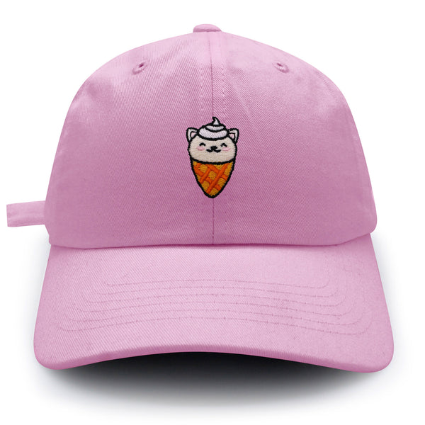 Ice Cream Cat Dad Hat Embroidered Baseball Cap Ice Cream Foodie