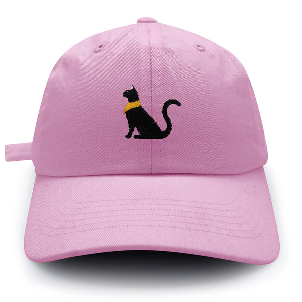 Black Egyptian Cat Dad Hat Embroidered Baseball Cap Kitty