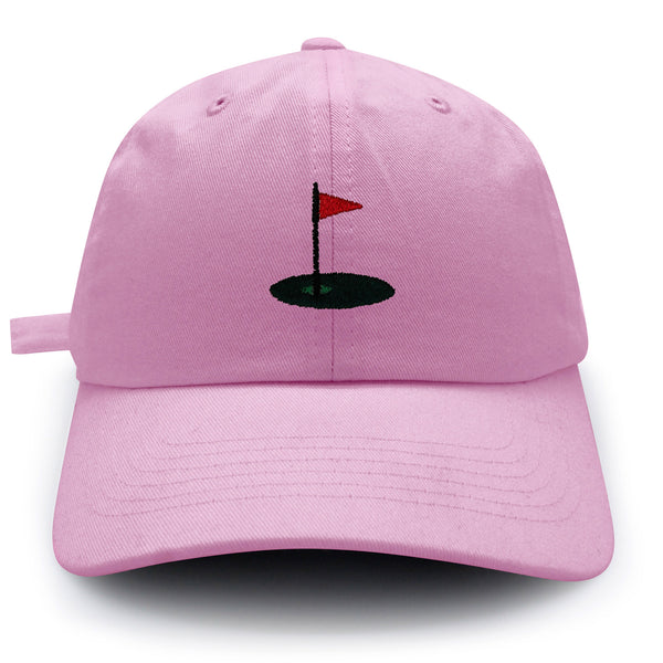 Golf Cup Dad Hat Embroidered Baseball Cap Golf Ball Hole Flagstick Pin