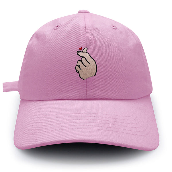 Finger Heart Dad Hat Embroidered Baseball Cap Korean KPOP