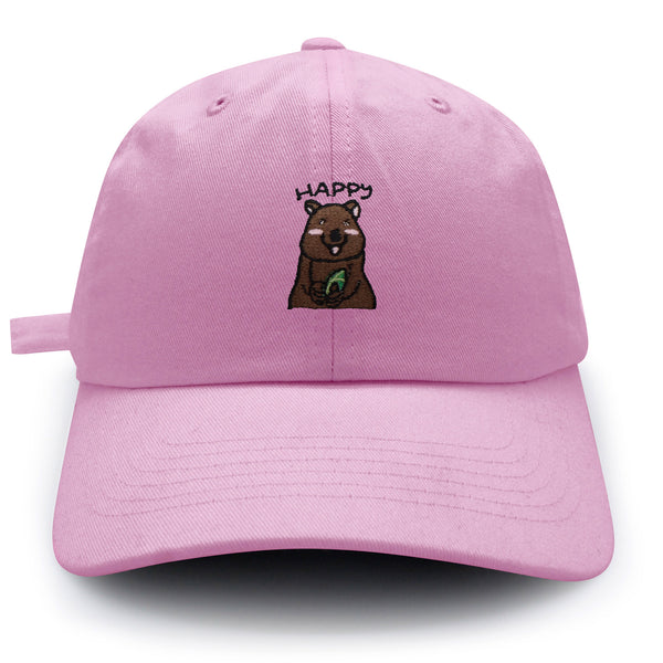 Happy Quokka Dad Hat Embroidered Baseball Cap Cute Animal