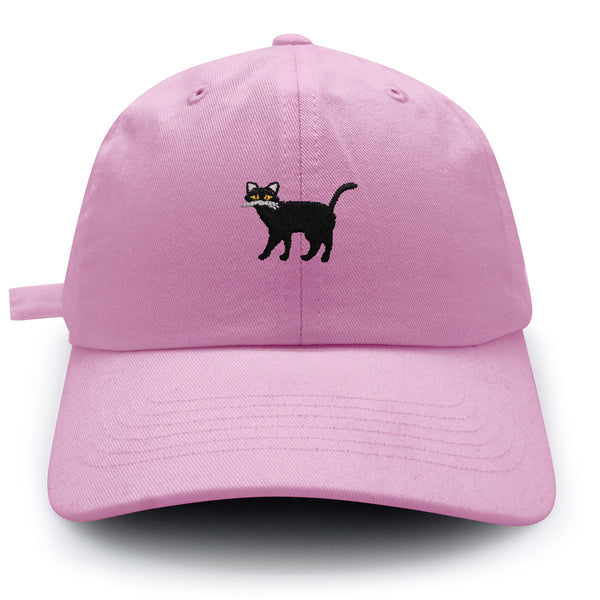 Black Cat Dad Hat Embroidered Baseball Cap Cute Kitty