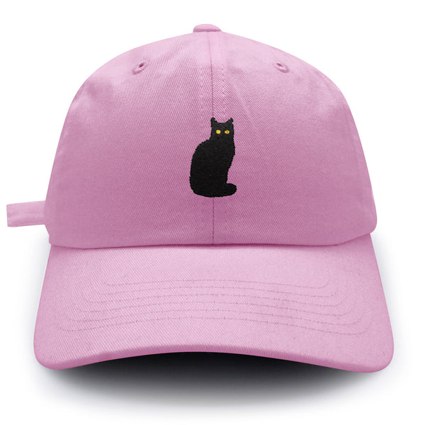 Sitted Black Cat Dad Hat Embroidered Baseball Cap Cute Kitty