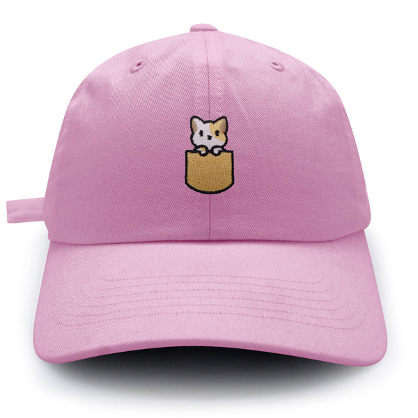 Pocket Cat Dad Hat Embroidered Baseball Cap Shirt Pocket