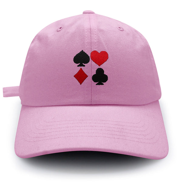 Playing Cards Suits Dad Hat Embroidered Baseball Cap Casino Poker