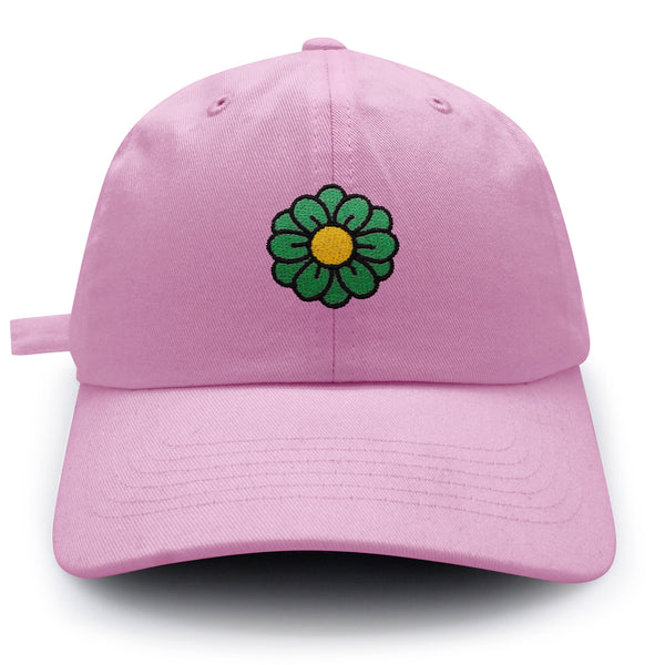 Flower Dad Hat Embroidered Baseball Cap Cute Blue