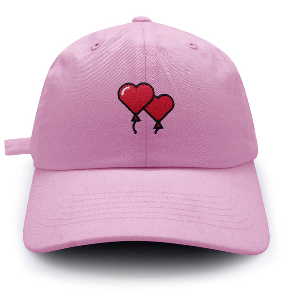 Heart Balloon Dad Hat Embroidered Baseball Cap Red Ballon