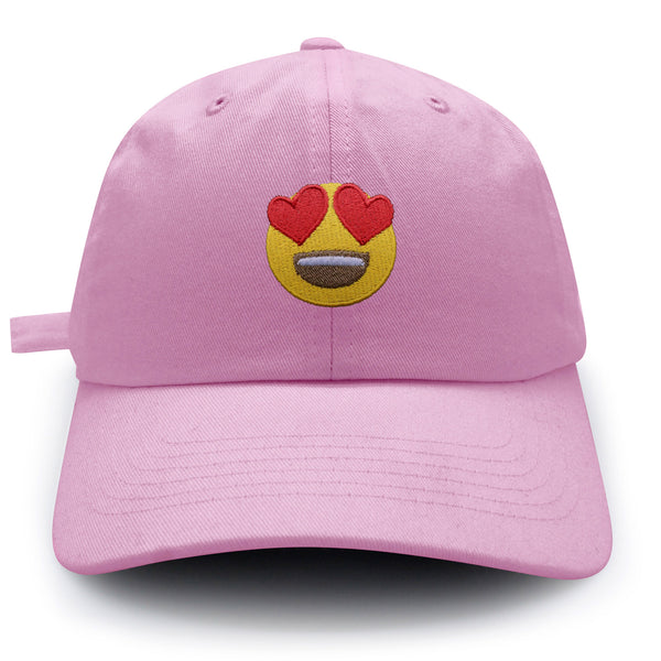 Heart Eyes Emoji Dad Hat Embroidered Baseball Cap Romantic Love