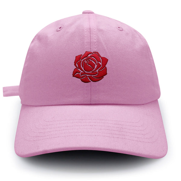 Red Rose Dad Hat Embroidered Baseball Cap Flower