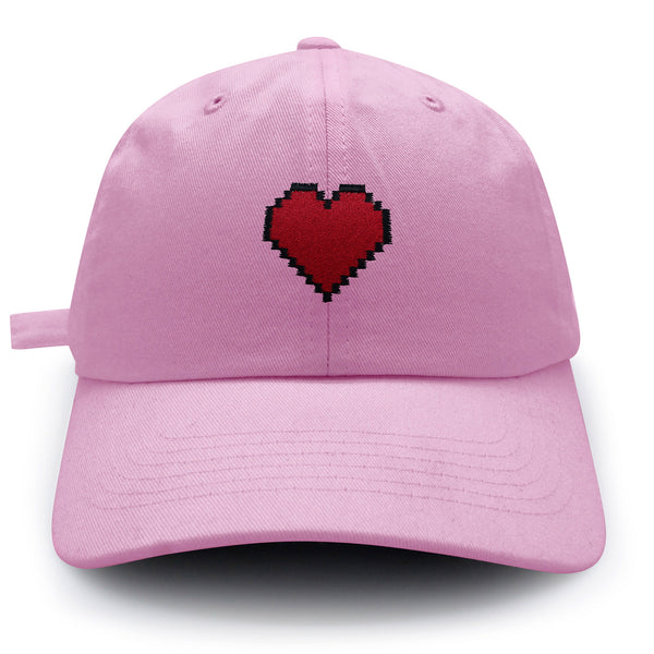 Pixel Heart Dad Hat Embroidered Baseball Cap