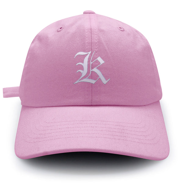 Old English Letter K Dad Hat Embroidered Baseball Cap English Alphabet