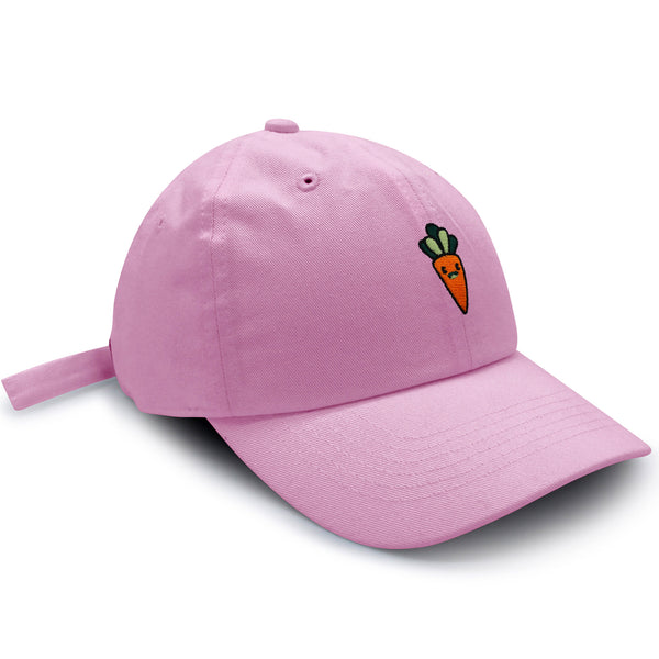 Smiling Carrot Dad Hat Embroidered Baseball Cap Vegetable Vegan