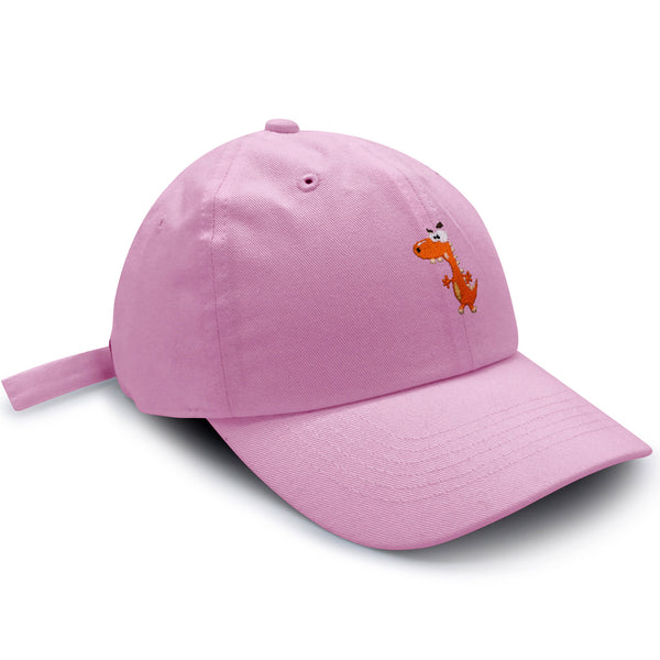 Funny Orange Dinosaur Dad Hat Embroidered Baseball Cap  Funny Dino