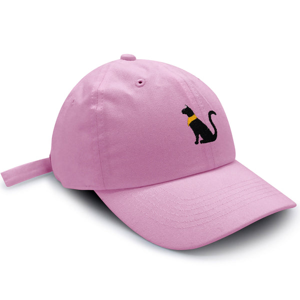 Black Egyptian Cat Dad Hat Embroidered Baseball Cap Kitty