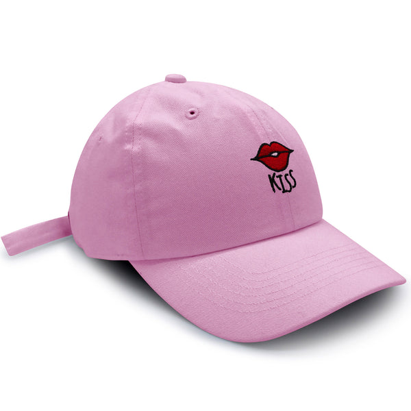 Kiss Lips Dad Hat Embroidered Baseball Cap Love Red