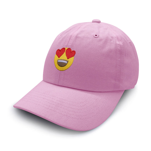 Heart Eyes Emoji Dad Hat Embroidered Baseball Cap Romantic Love