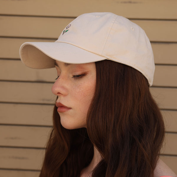 Flower Dad Hat Embroidered Baseball Cap Flower Pink