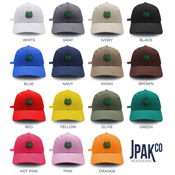 Trees Dad Hat Embroidered Baseball Cap Forest Hiking