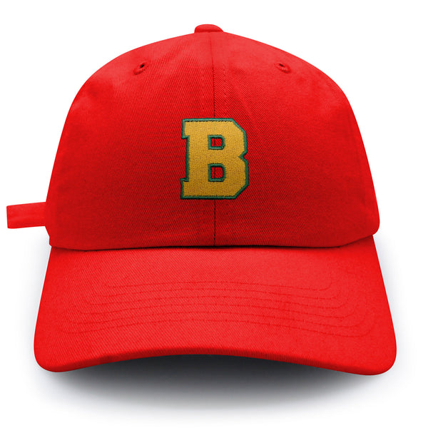 Initial B College Letter Dad Hat Embroidered Baseball Cap Yellow Alphabet