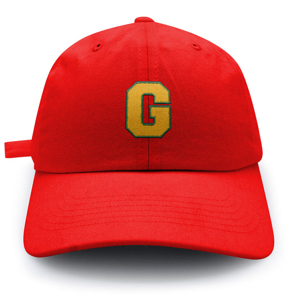 Initial G College Letter Dad Hat Embroidered Baseball Cap Yellow Alphabet