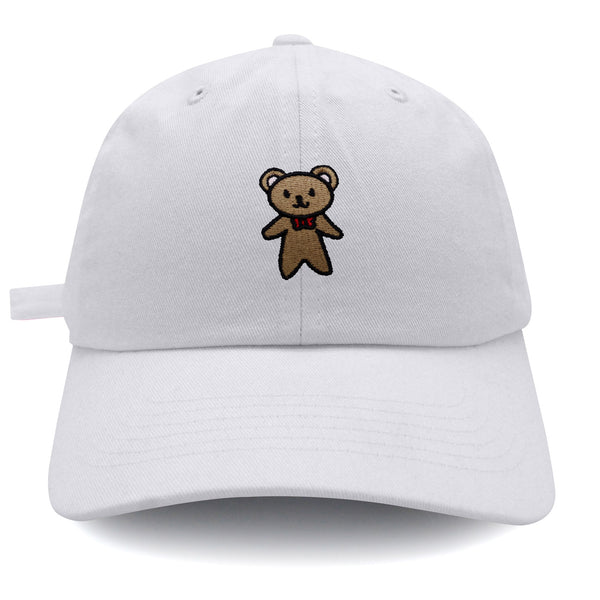 Teddy Bear Dad Hat Embroidered Baseball Cap Ribbon Brown