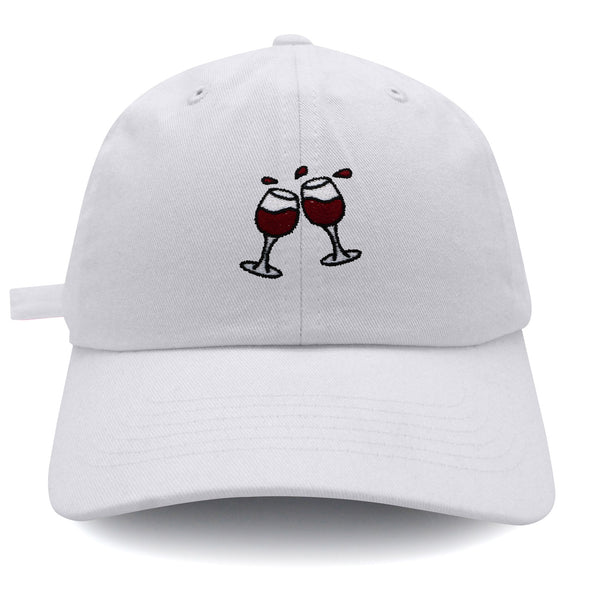 Two Cups of Wine Dad Hat Embroidered Baseball Cap Red Wine Grape