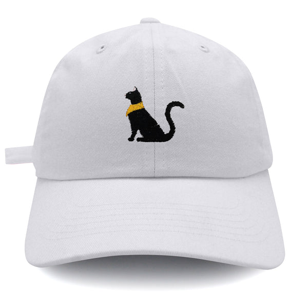 Black Egyptian Cat Dad Hat Embroidered Baseball Cap Kitty