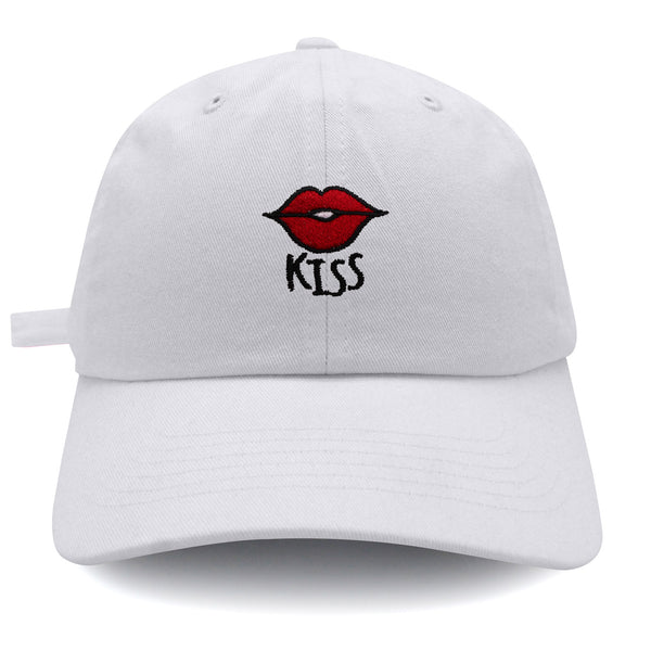 Kiss Lips Dad Hat Embroidered Baseball Cap Love Red