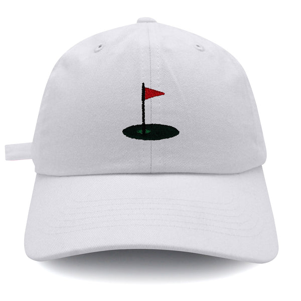 Golf Cup Dad Hat Embroidered Baseball Cap Golf Ball Hole Flagstick Pin