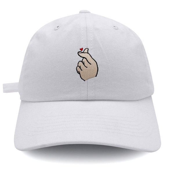 Finger Heart Dad Hat Embroidered Baseball Cap Korean KPOP