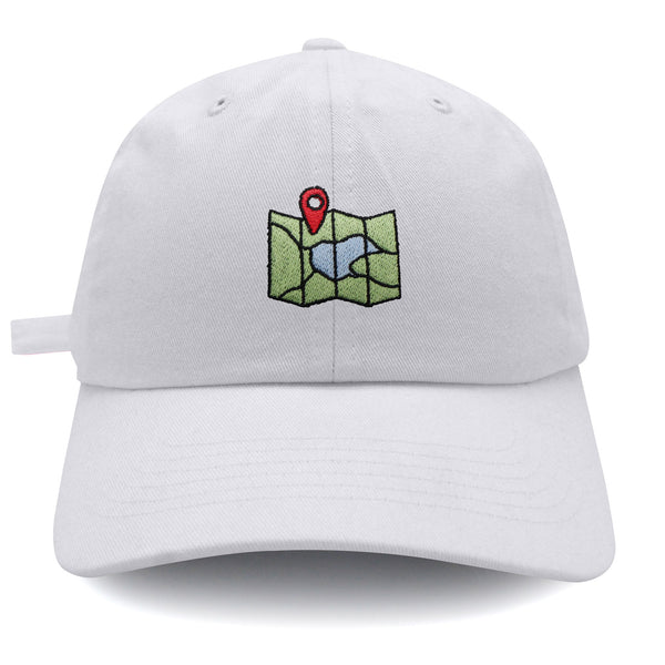 Map Dad Hat Embroidered Baseball Cap Destination GPS