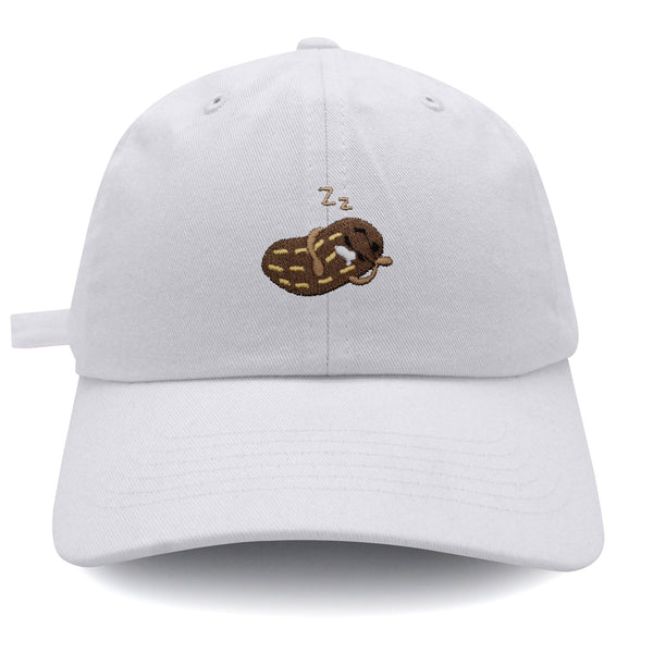 Sleeping Peanut Dad Hat Embroidered Baseball Cap Foodie Funny