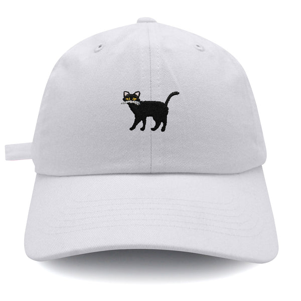 Black Cat Dad Hat Embroidered Baseball Cap Cute Kitty