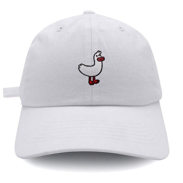 White Goose Dad Hat Embroidered Baseball Cap Cute Swan