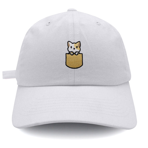 Pocket Cat Dad Hat Embroidered Baseball Cap Shirt Pocket