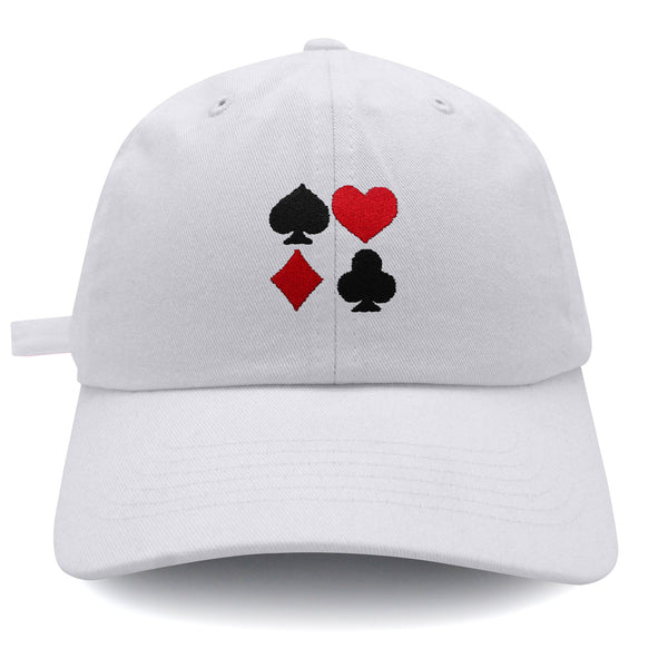 Playing Cards Suits Dad Hat Embroidered Baseball Cap Casino Poker