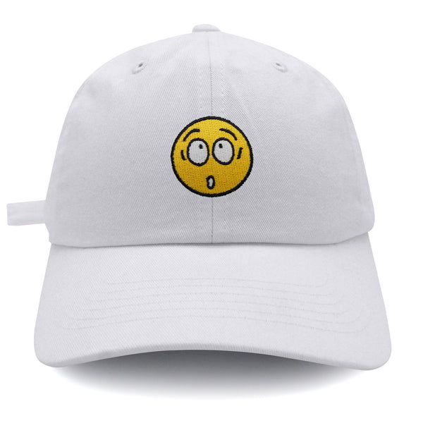 Surprised Face Emoji Dad Hat Embroidered Baseball Cap Silly