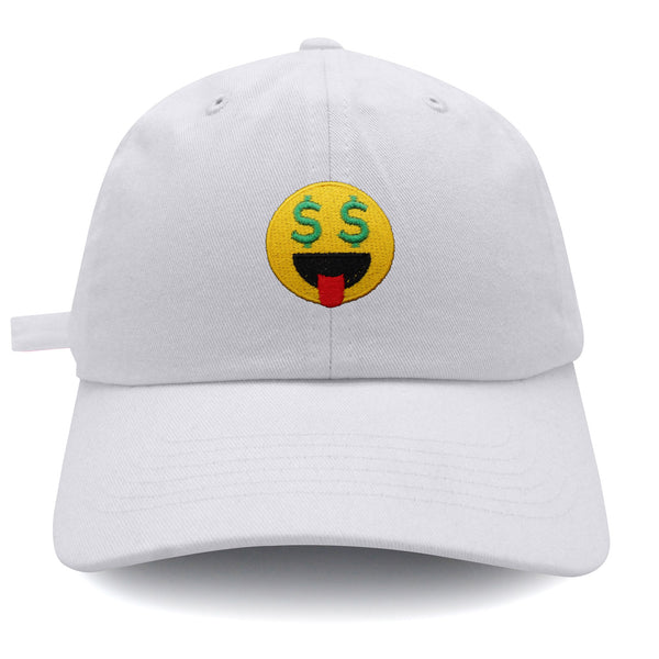 Money Eyes Emoji Dad Hat Embroidered Baseball Cap Funny