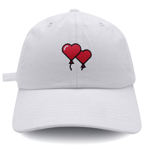 Heart Balloon Dad Hat Embroidered Baseball Cap Red Ballon