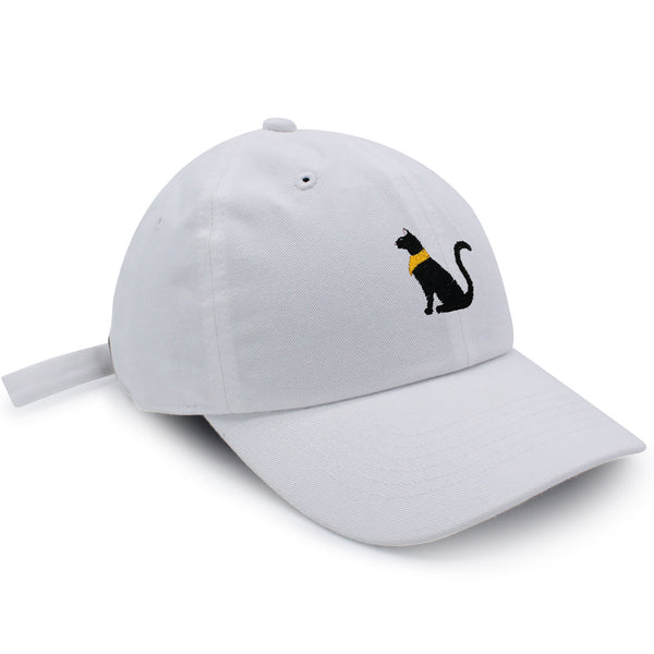 Black Egyptian Cat Dad Hat Embroidered Baseball Cap Kitty