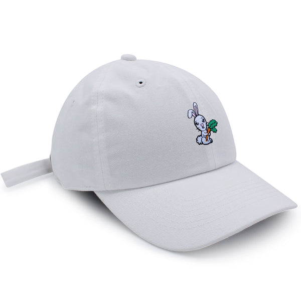 Bunny with Carrot Dad Hat Embroidered Baseball Cap Cute