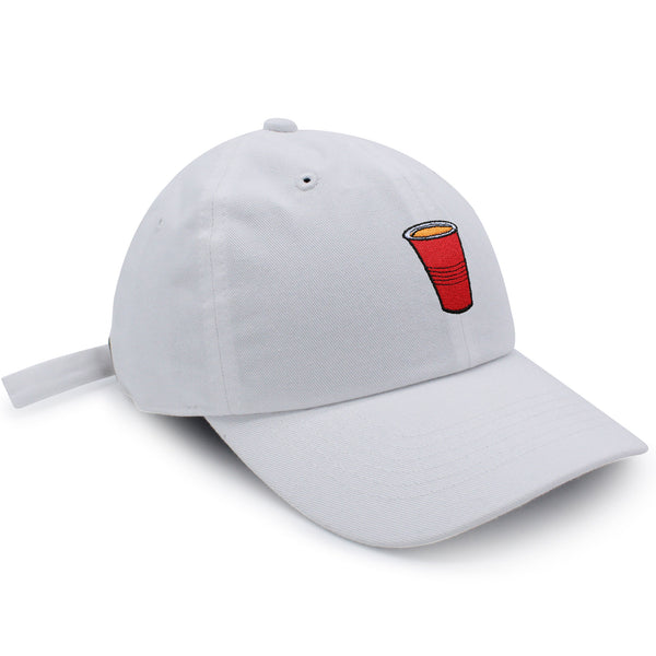 Red Beer Cup Dad Hat Embroidered Baseball Cap Ping Pong Cup