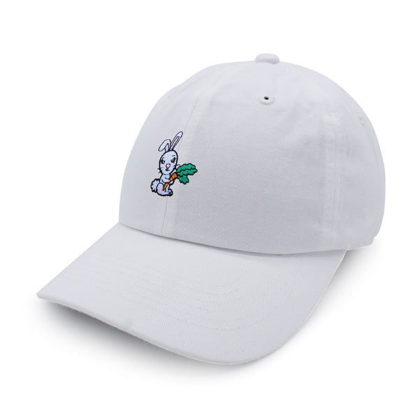 Bunny with Carrot Dad Hat Embroidered Baseball Cap Cute