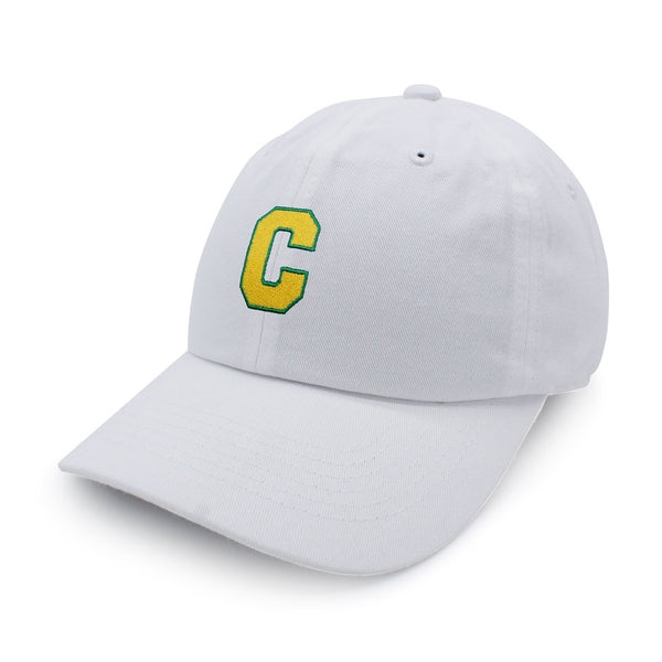 Initial C College Letter Dad Hat Embroidered Baseball Cap Yellow Alphabet