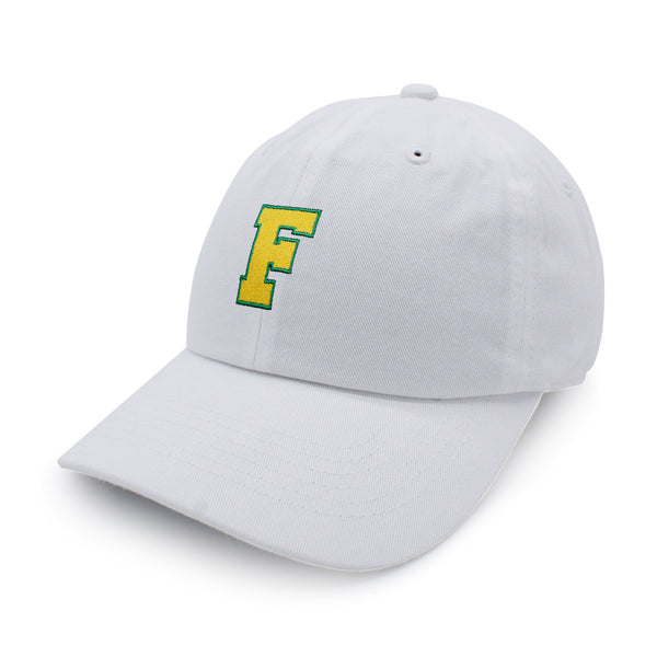 Initial F College Letter Dad Hat Embroidered Baseball Cap Yellow Alphabet